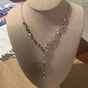 Elegant Silver Necklace with Crystal Accents